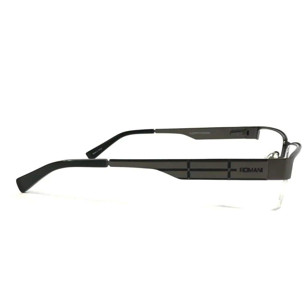 Alberto Romani Eyeglasses Frames AR2004 GM Gunmetal Rectangle Half Rim 54-18-140